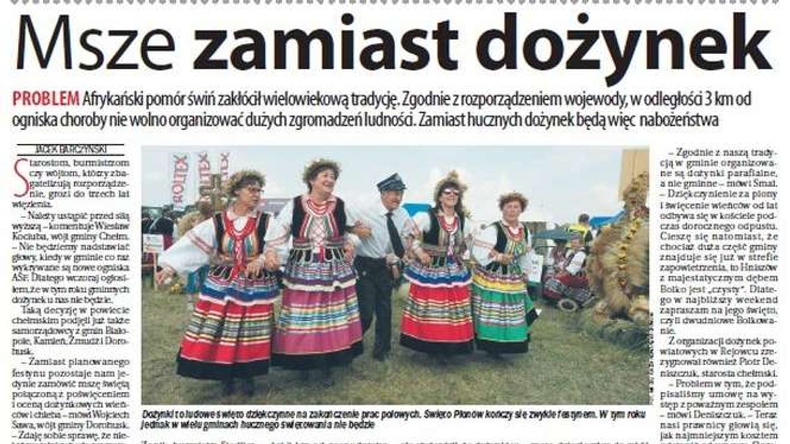 Pierwsza strona Dziennika Wschodniego z 14 sierpnia 2018 roku