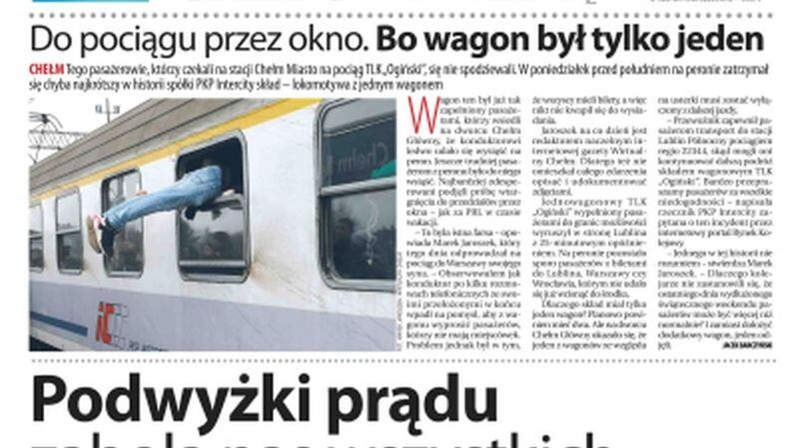 Pierwsza strona Dziennika Wschodniego z 15.11.2018