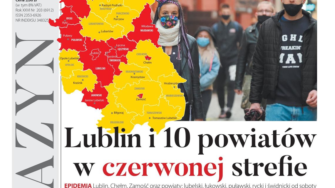 Pierwsza strona Dziennika Wschodniego z 16 października 2020 r.