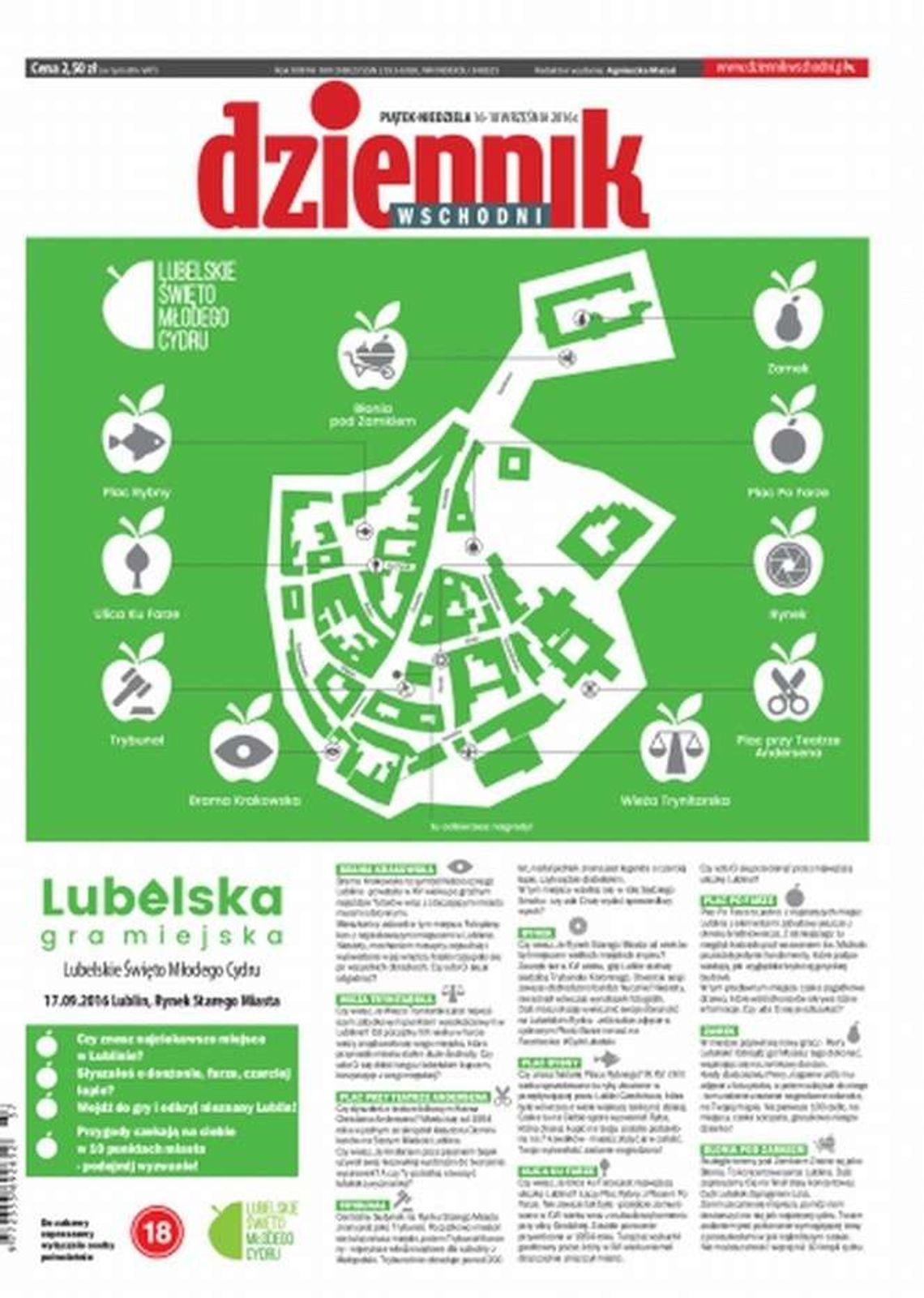 Pierwsza strona Dziennika Wschodniego z 16 września 2016 r.