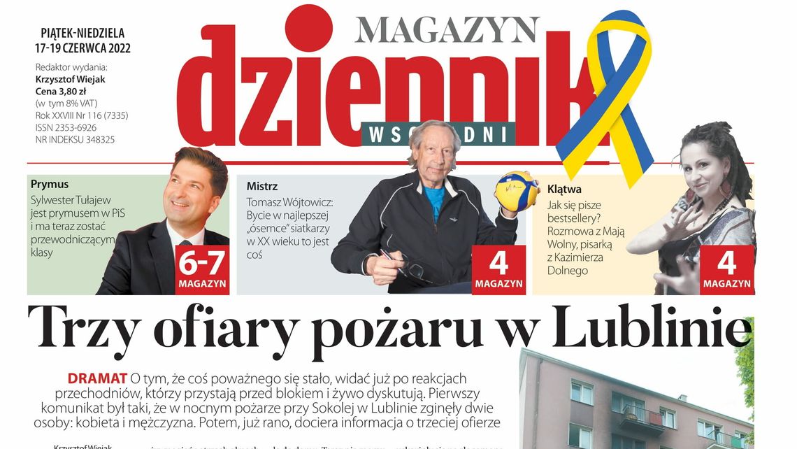  Pierwsza strona Dziennika Wschodniego z 17 czerwca 2022 roku 