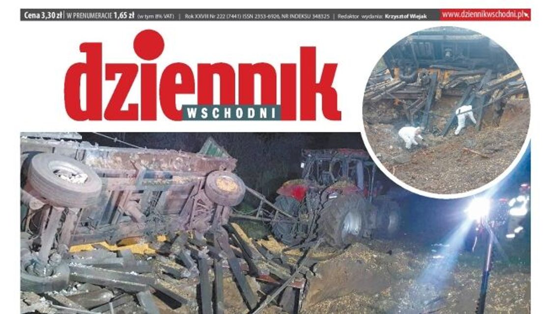 Pierwsza strona Dziennika Wschodniego z 17 listopada 2022 r.