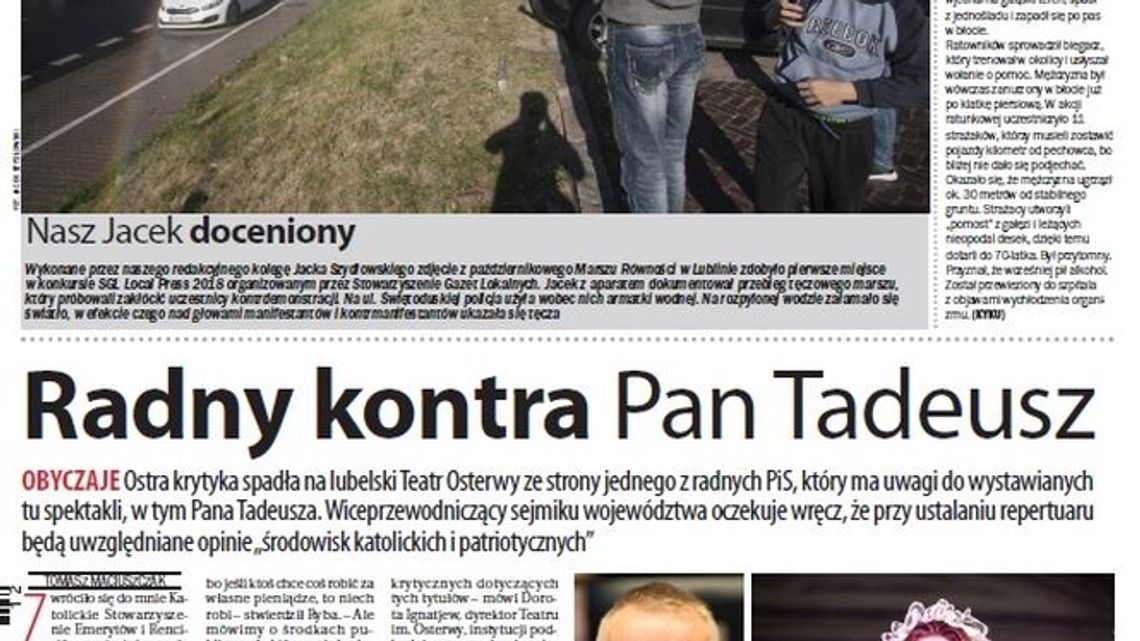 Pierwsza strona Dziennika Wschodniego z 18 marca 2019 roku