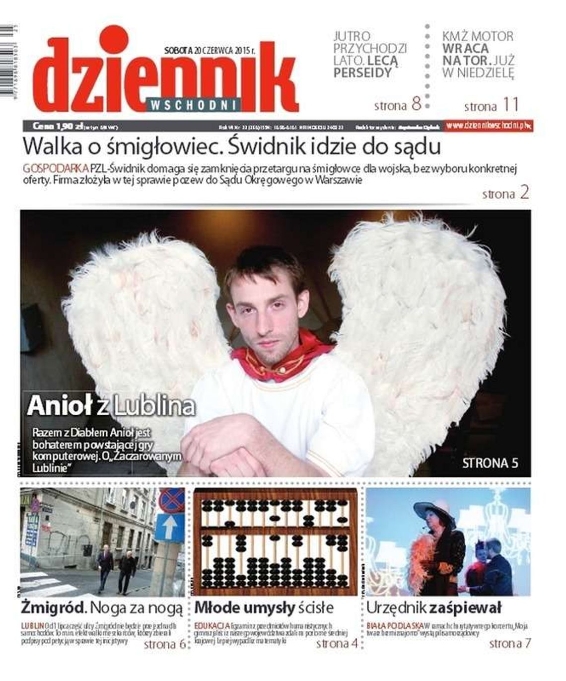 Pierwsza strona Dziennika Wschodniego z 19 czerwca 2015