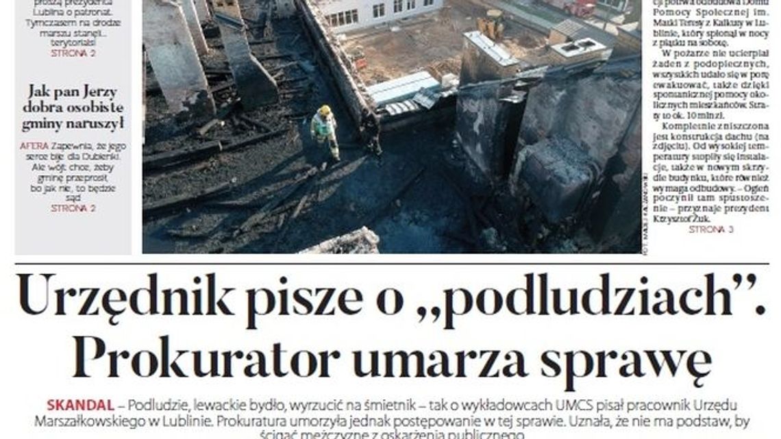 Pierwsza strona Dziennika Wschodniego z 2.09.2019