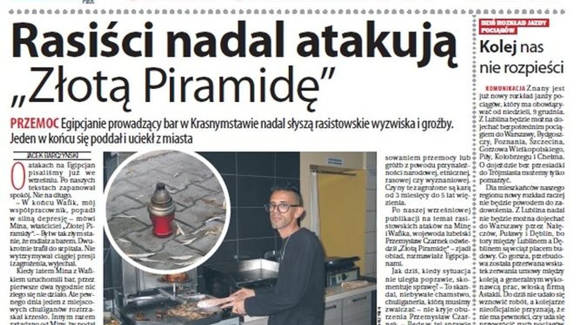 Pierwsza strona Dziennika Wschodniego z 20 listopada 2018 roku