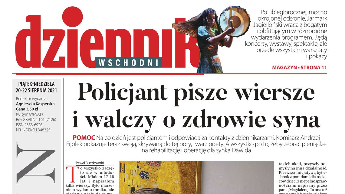 Pierwsza strona Dziennika Wschodniego z 20 sierpnia 2021 r. 