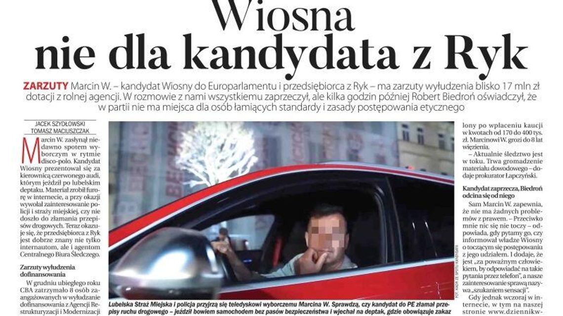 Pierwsza strona Dziennika Wschodniego z 21.05.2019