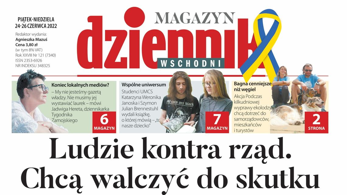  Pierwsza strona Dziennika Wschodniego z 23 czerwca 2022 r. 