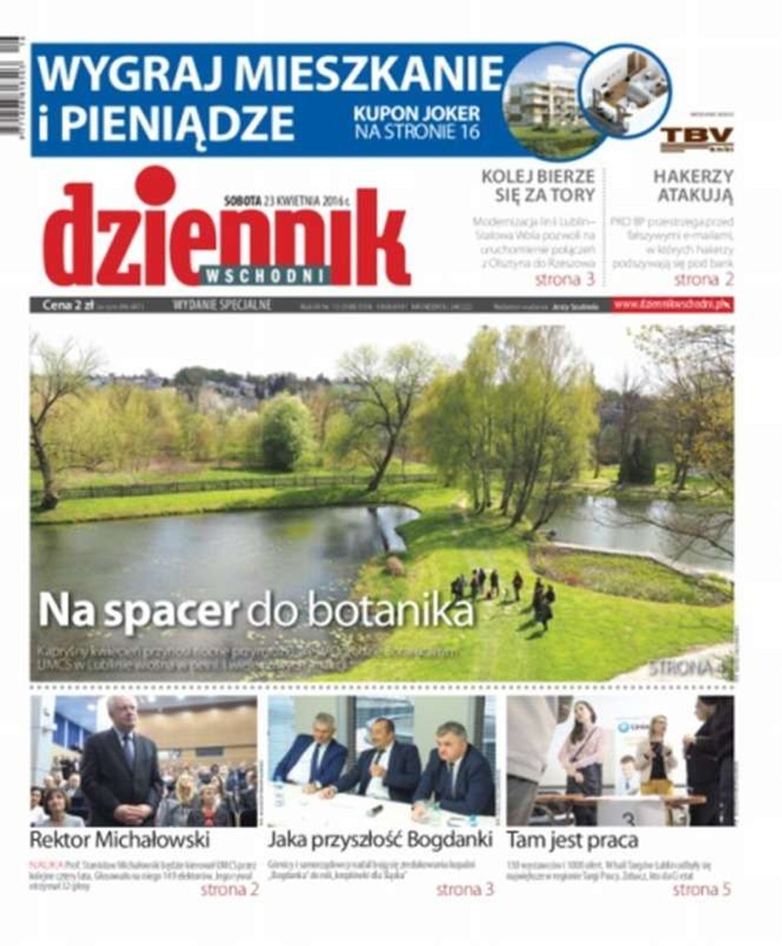 Pierwsza strona Dziennika Wschodniego z 23 kwietnia 2016