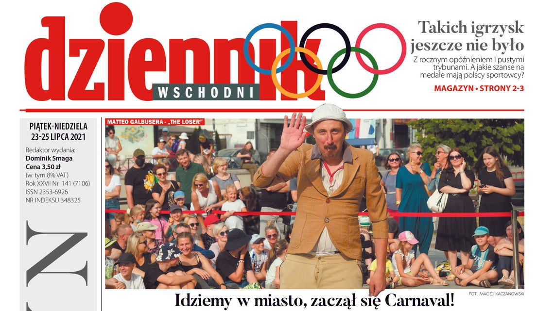 Pierwsza strona Dziennika Wschodniego z 23 lipca 2021 r.