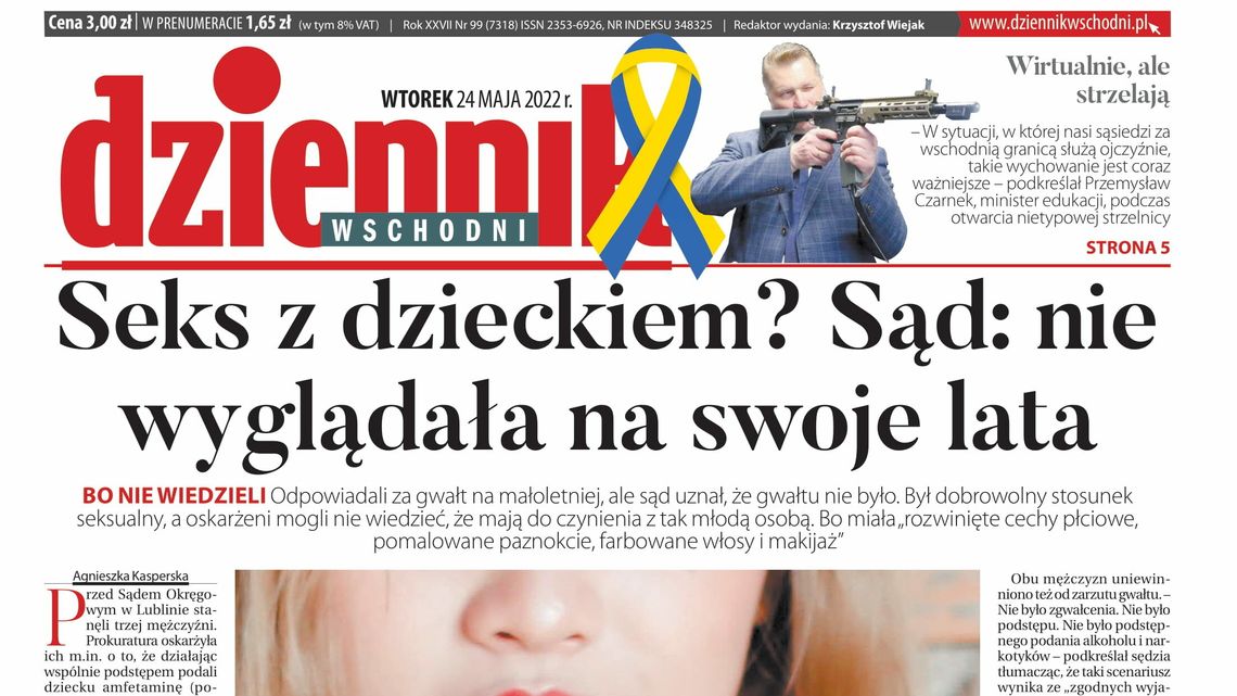  Pierwsza strona Dziennika Wschodniego z 24 maja 2022 r. 