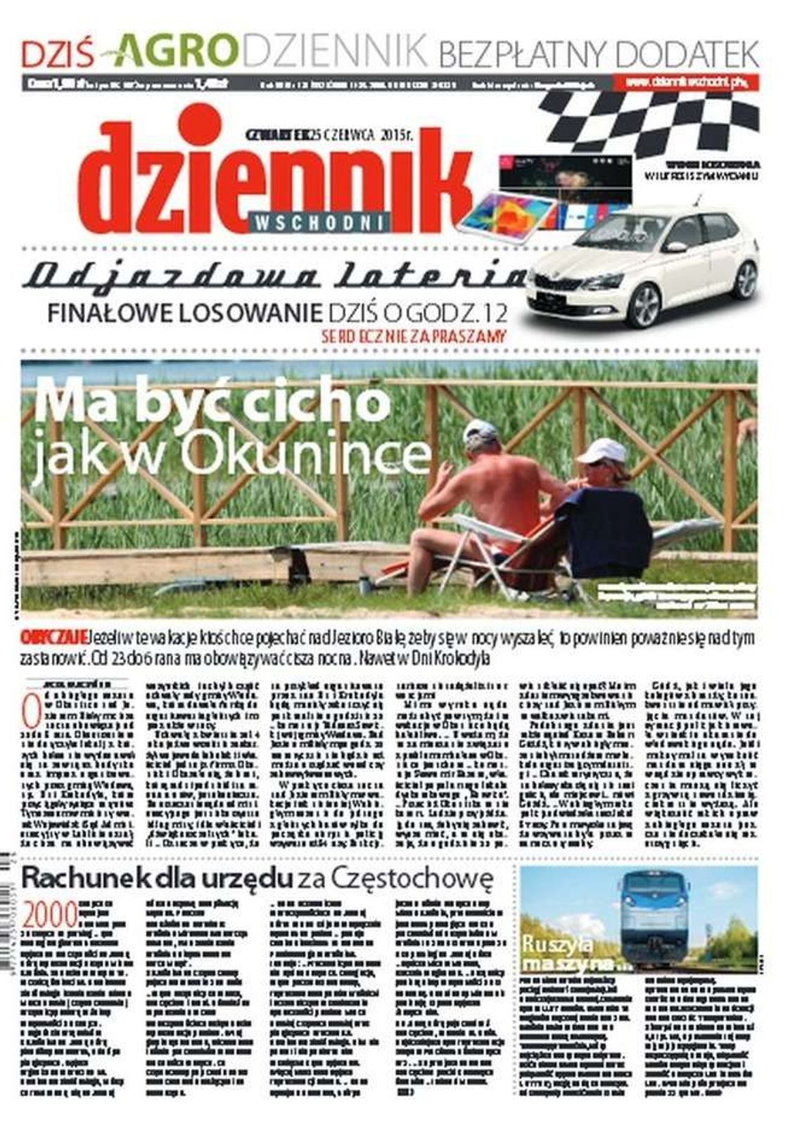 Pierwsza strona Dziennika Wschodniego z 25 czerwca 2015