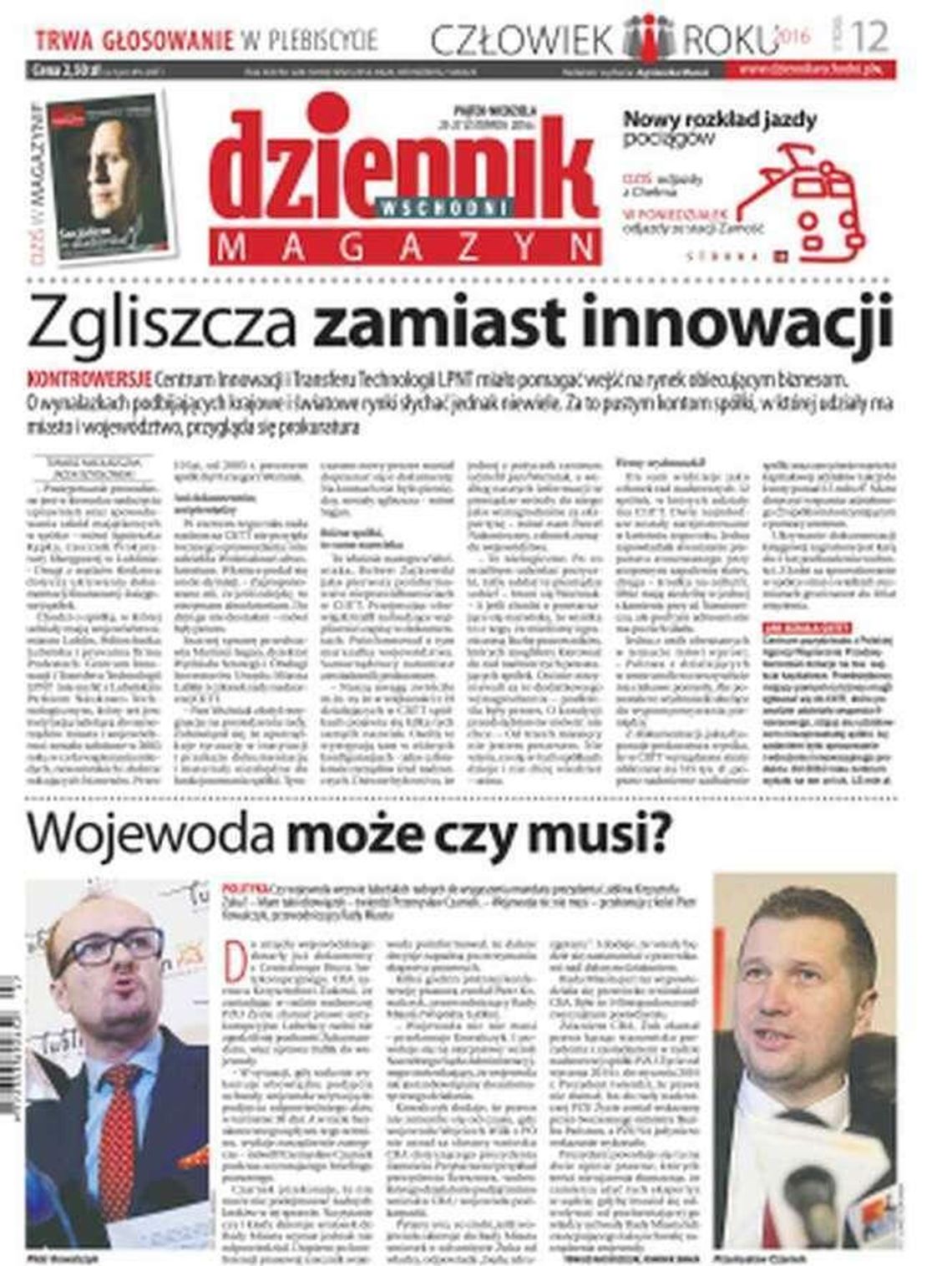 Pierwsza strona Dziennika Wschodniego z 25 listopada