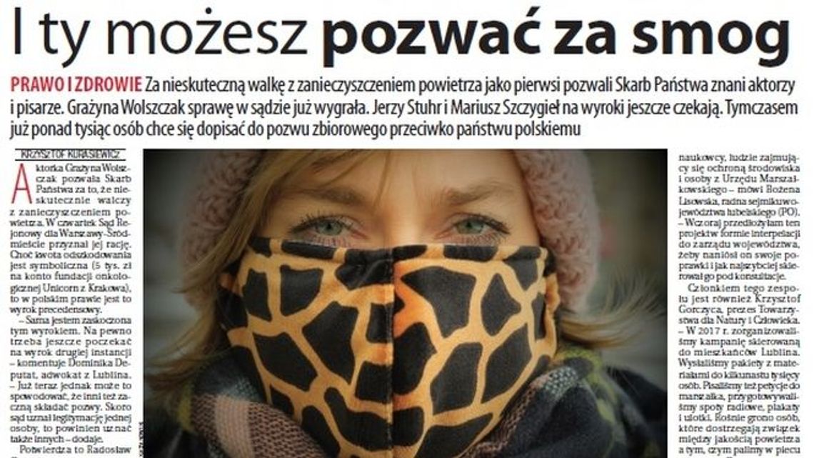 Pierwsza strona Dziennika Wschodniego z 29 stycznia 2019 roku