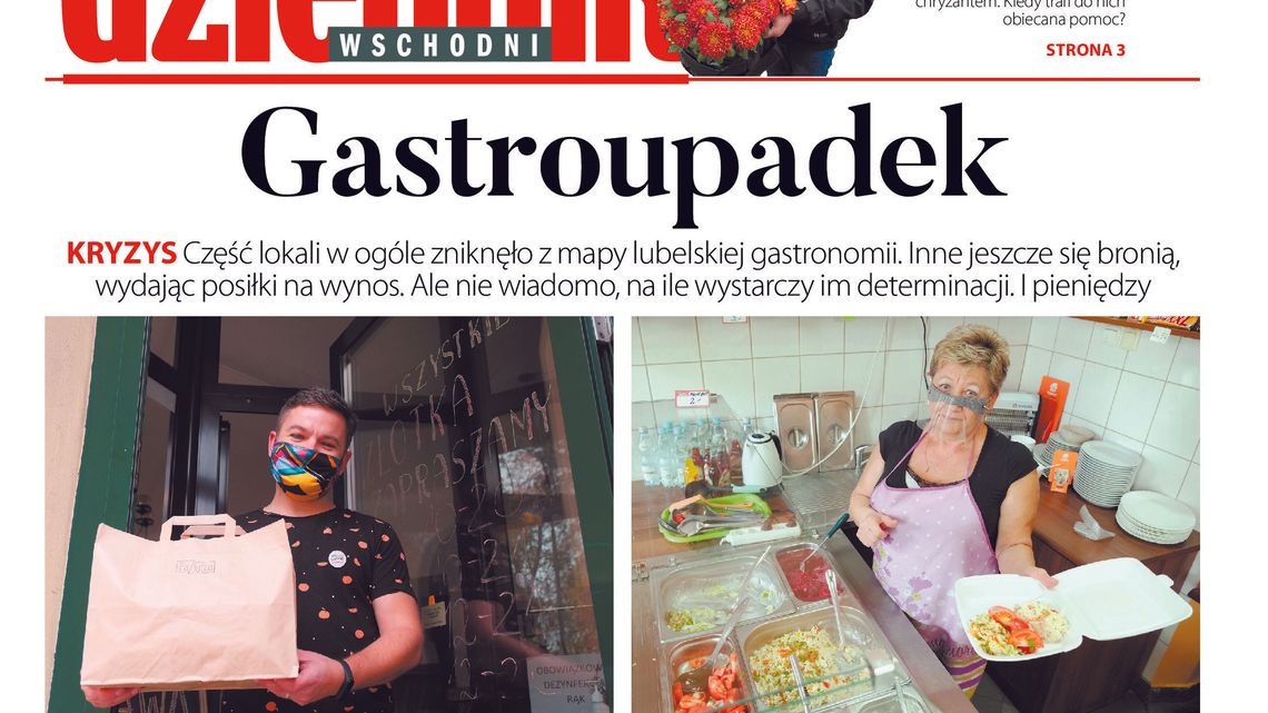 Pierwsza strona Dziennika Wschodniego z 3 listopada 2020 r. 