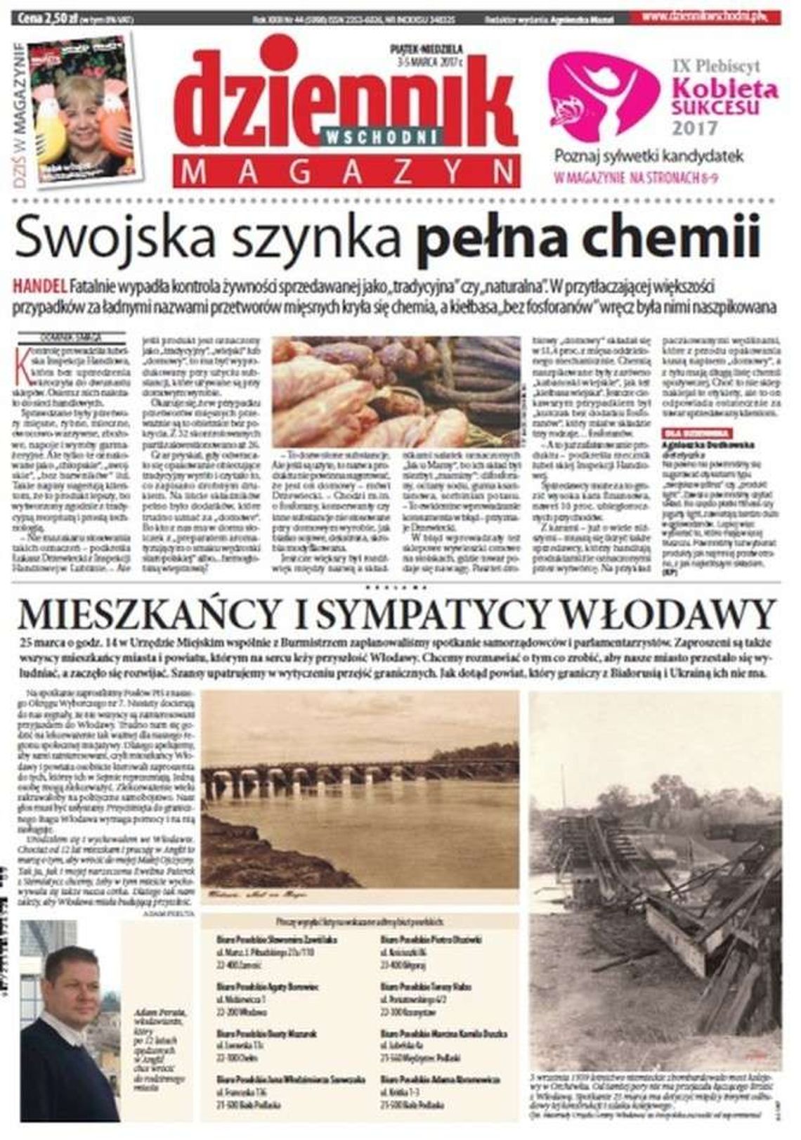 Pierwsza strona Dziennika Wschodniego z 3 marca 2017 roku