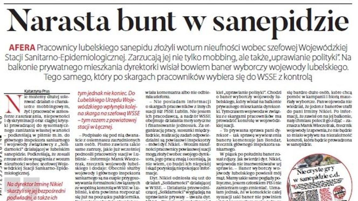 Pierwsza strona Dziennika Wschodniego z 30.09.2019