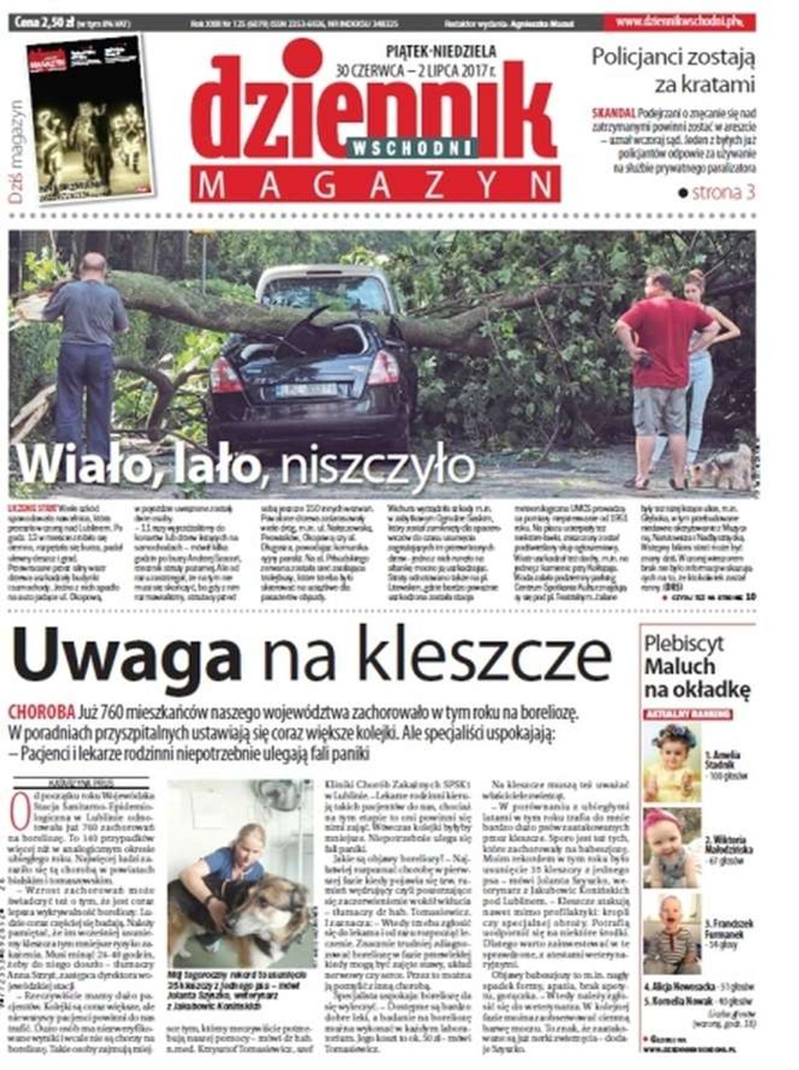 Pierwsza strona Dziennika Wschodniego z 30 czerwca 2017 roku