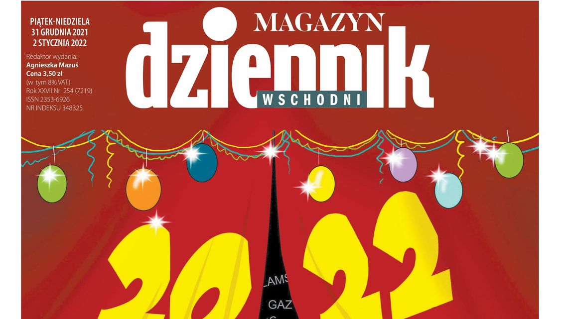  Pierwsza strona Dziennika Wschodniego z 31 grudnia 2021 r. 