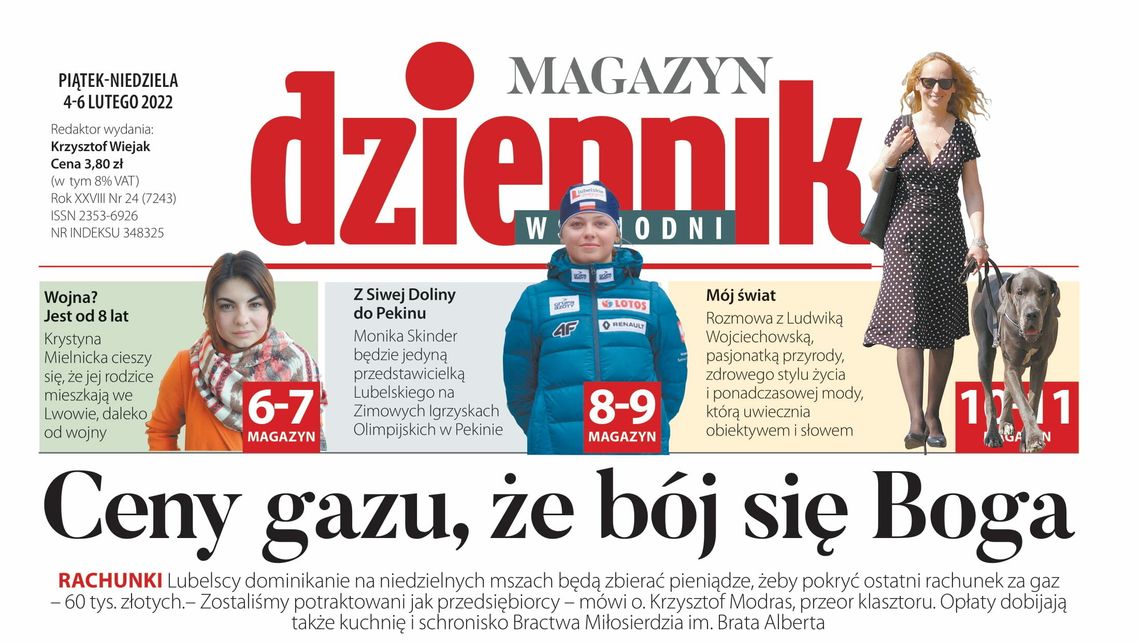 Pierwsza strona Dziennika Wschodniego z 4 lutego 2022 roku