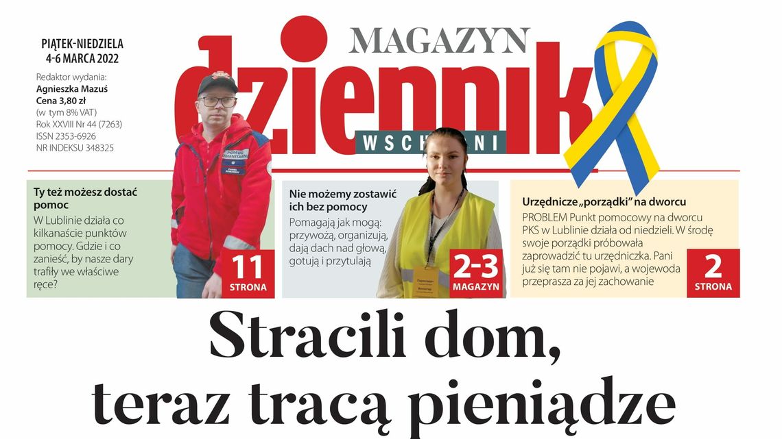 Pierwsza strona Dziennika Wschodniego z 4 marca 2022 roku