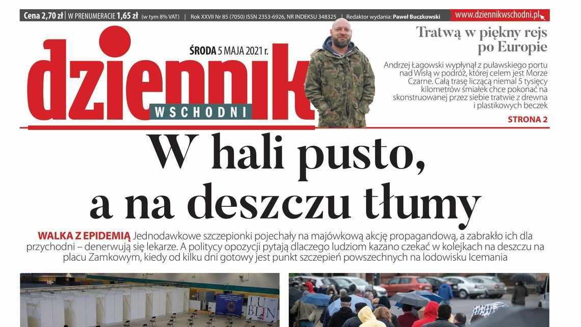 Pierwsza strona Dziennika Wschodniego z 5 maja 2021 roku