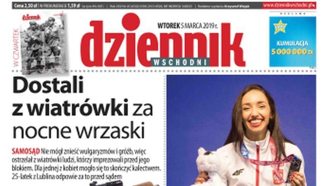 Pierwsza strona Dziennika Wschodniego z 5 marca 2019