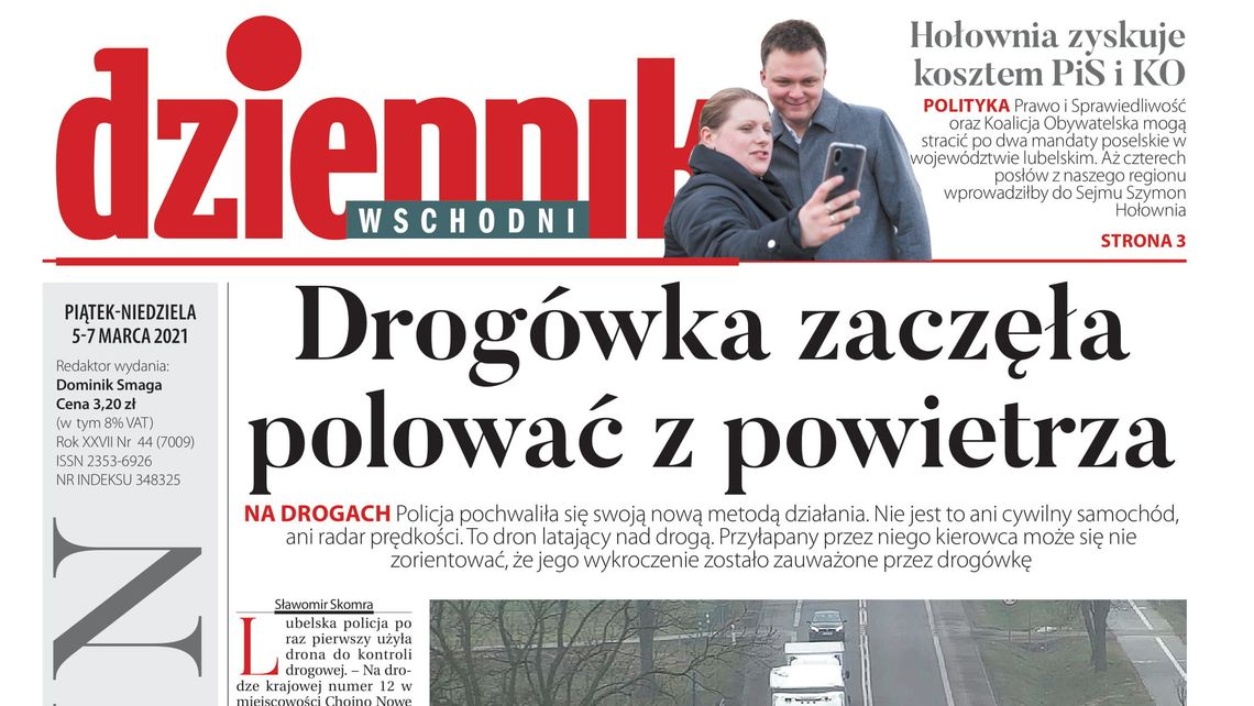 Pierwsza strona Dziennika Wschodniego z 5 marca 2021 roku