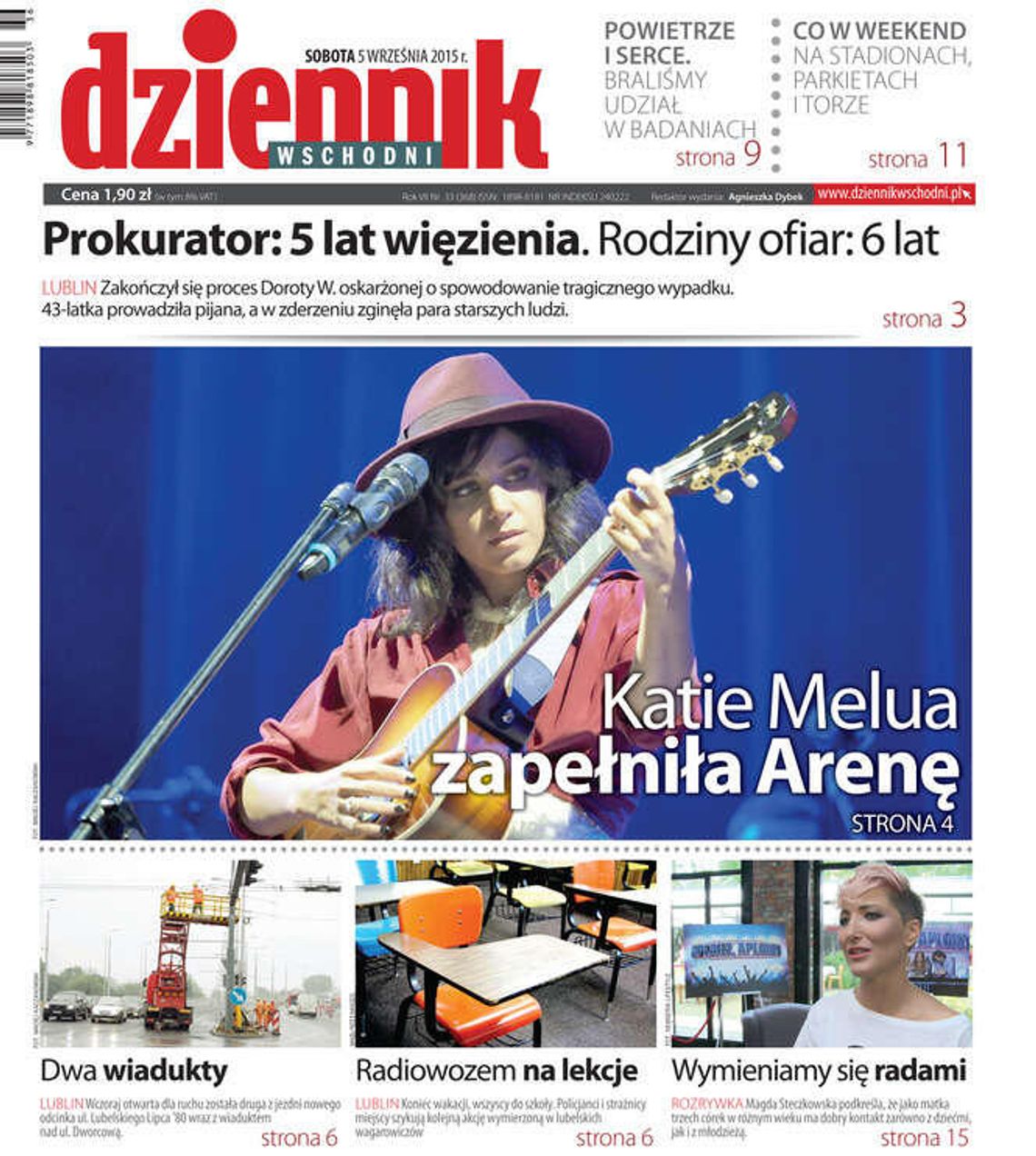 Pierwsza strona Dziennika Wschodniego z 5 września 2015