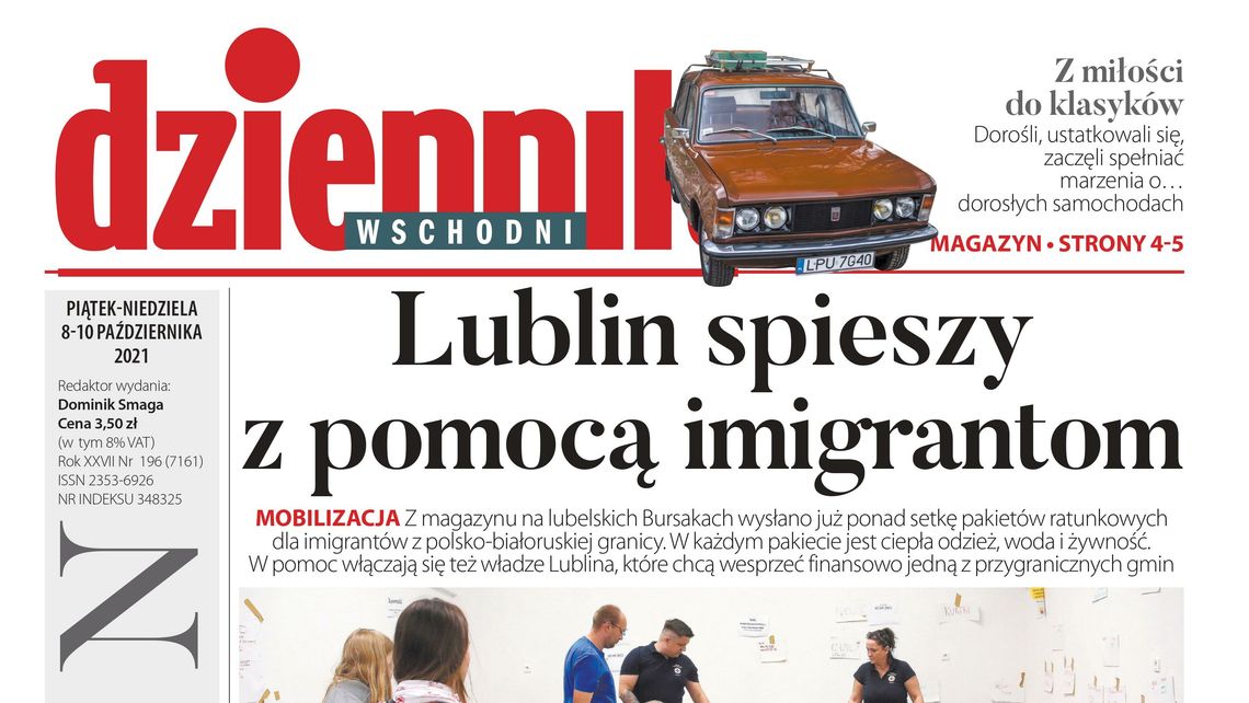  Pierwsza strona Dziennika Wschodniego z 8 października 2021 r. 
