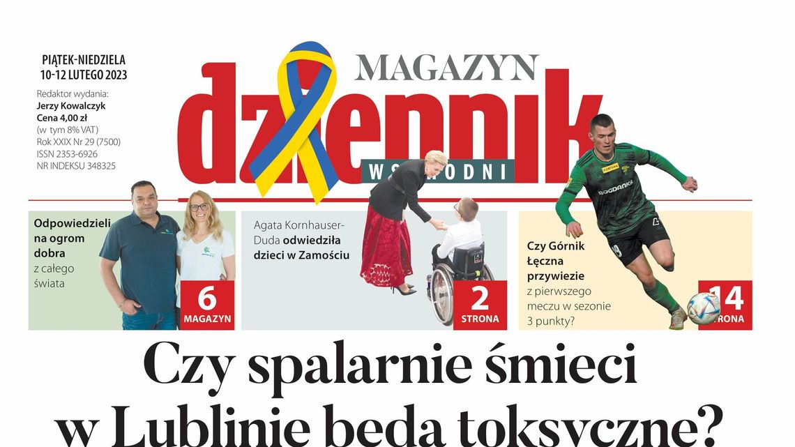 Pierwsza strona Dziennika Wschodniego z dnia 10 lutego 2023. r