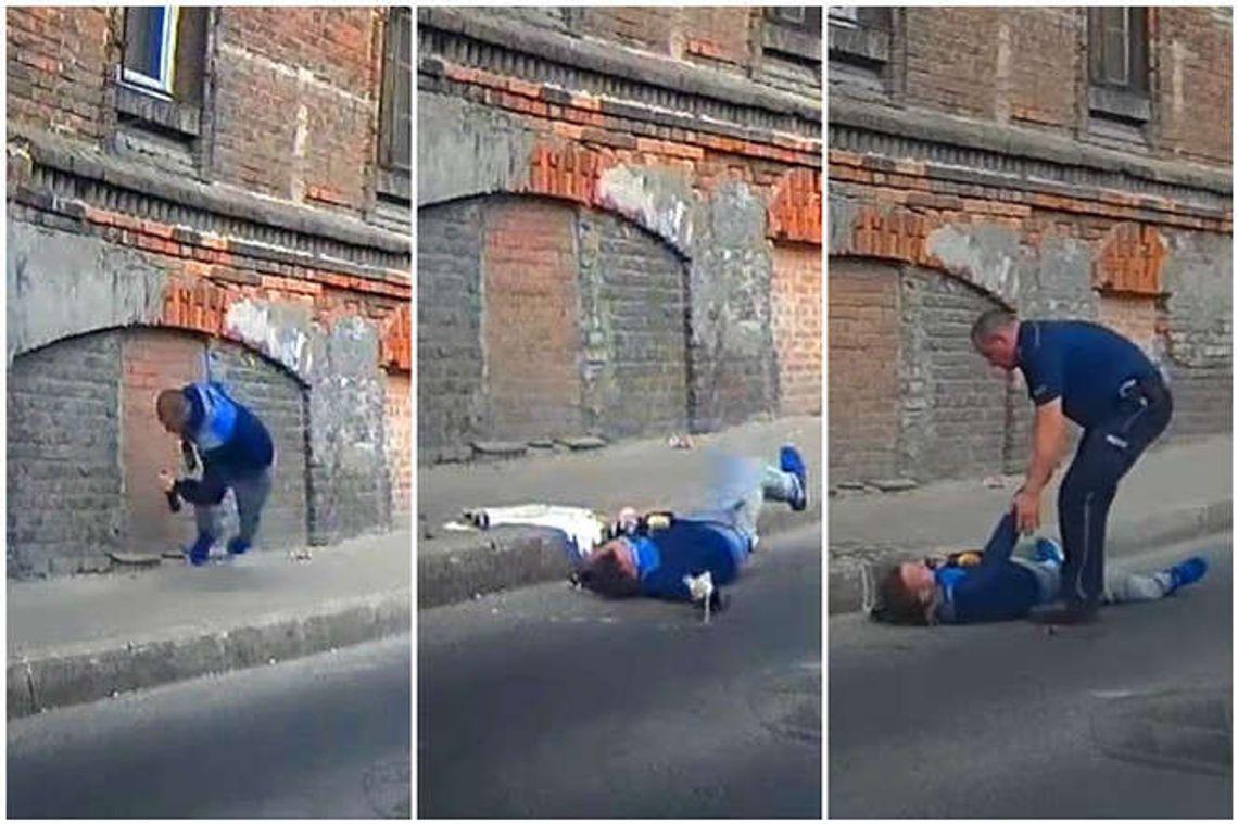 Pieszy odbił się od ściany i wylądował na jezdni. Szybka interwencja policji (wideo) Pieszy odbił się od ściany i wylądował na jezdni. Szybka interwencja policji (wideo)