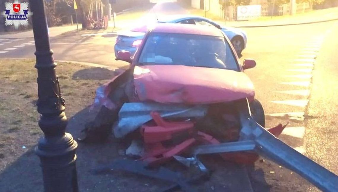 Pijany kierowca uderzył w bariery energochłonne. Miał blisko 2,5 promila alkoholu [zdjęcia]