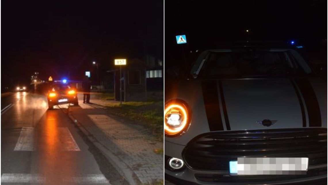 Pijany pieszy potrącony na pasach Pijany pieszy potrącony na pasach