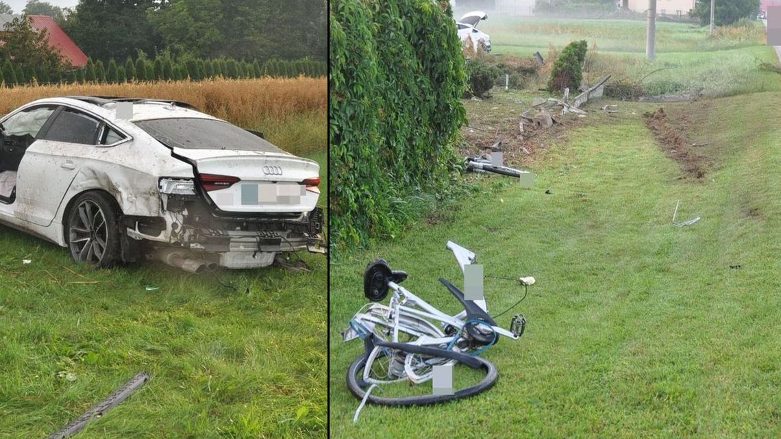 Pijany w nocy szalał po Biszczy. Potrącił pieszego, uszkodził dwa auta