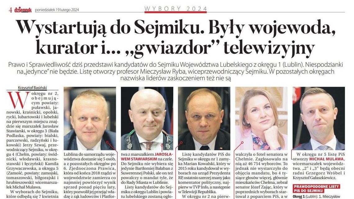 PiS odsłania karty. Znamy nazwiska kandydatów w wyborach do Sejmiku (aktualizacja)