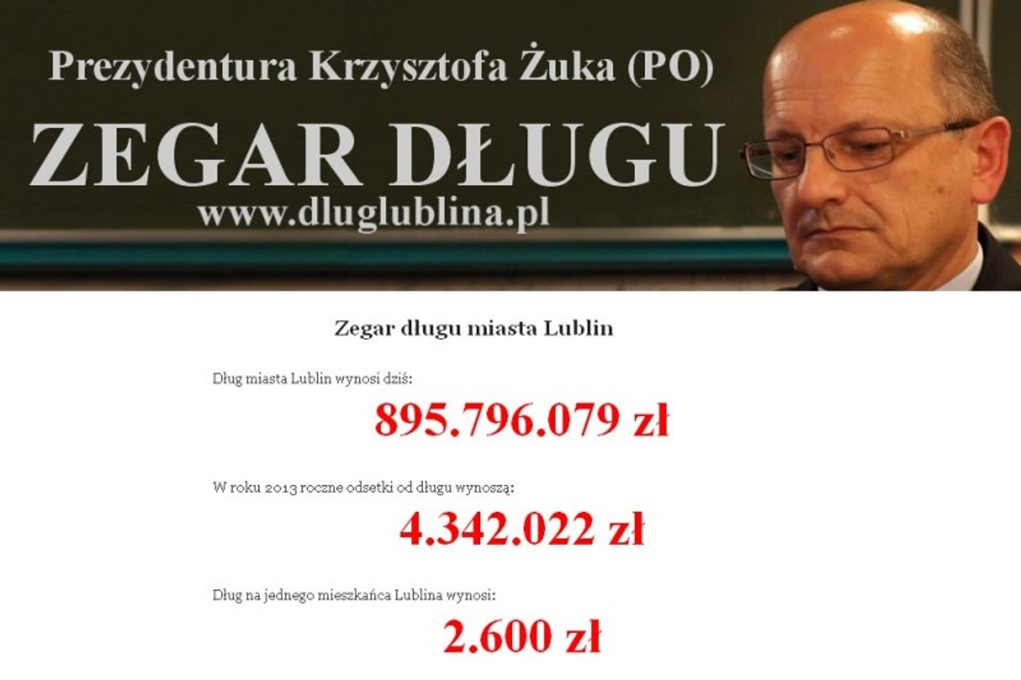 PiS uruchomiło zegar długu Lublina PiS uruchomiło zegar długu Lublina
