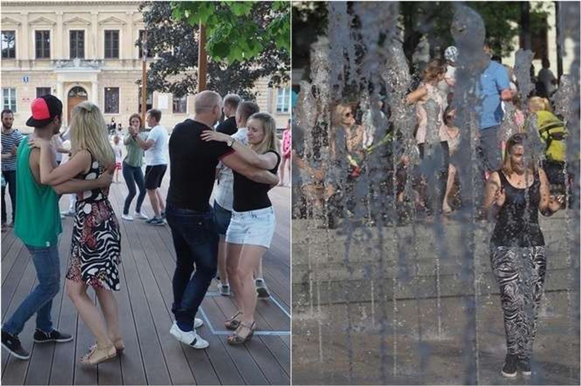 Plac Litewski oblegany od rana do nocy. Zabawa, tańce i kąpiele w fontannie (zdjęcia)