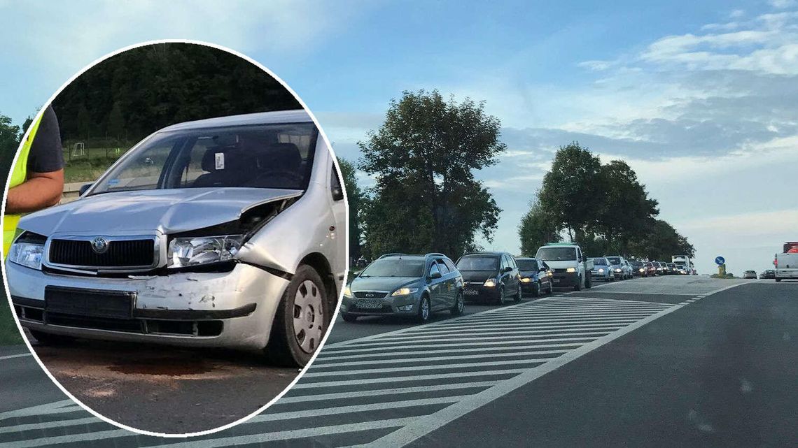 Po wypadku duże korki na drodze wylotowej z Lublina
