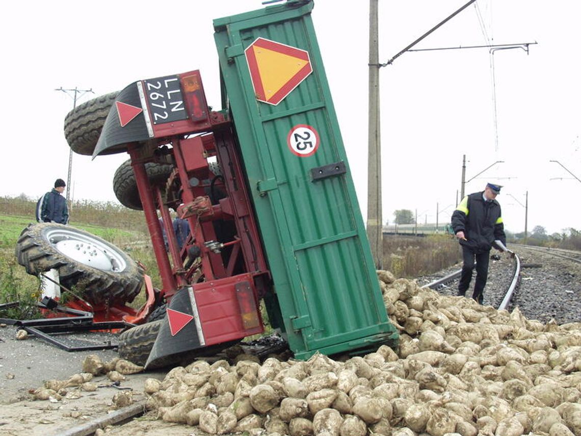 Pociąg zmiótł ciągnik