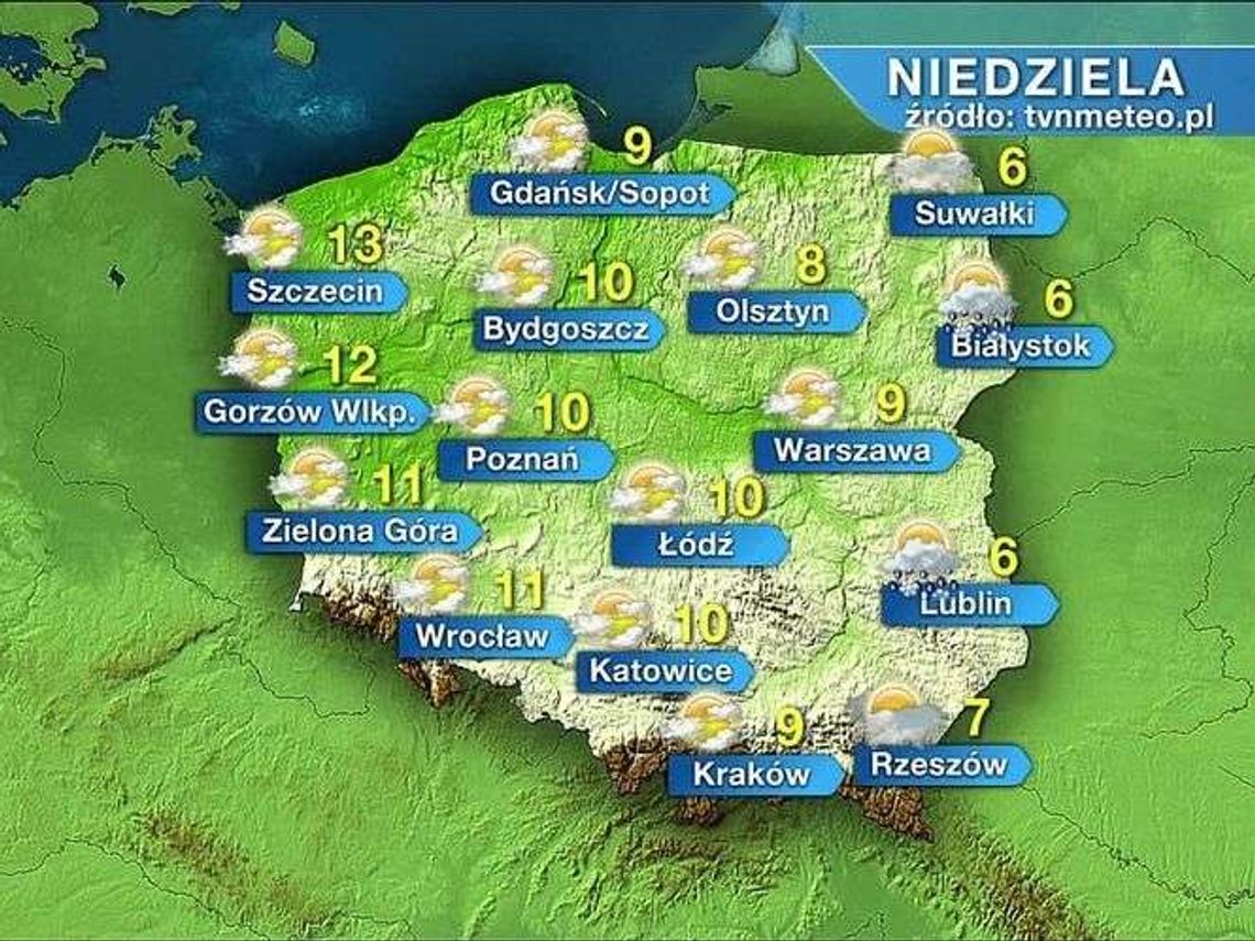 Pogoda na niedzielę. W Lubelskiem pochmurno
