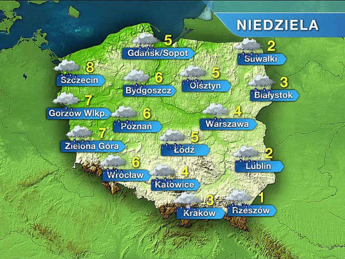 Pogoda w niedzielę: Deszcz, śnieg i ślisko Pogoda w niedzielę: Deszcz, śnieg i ślisko