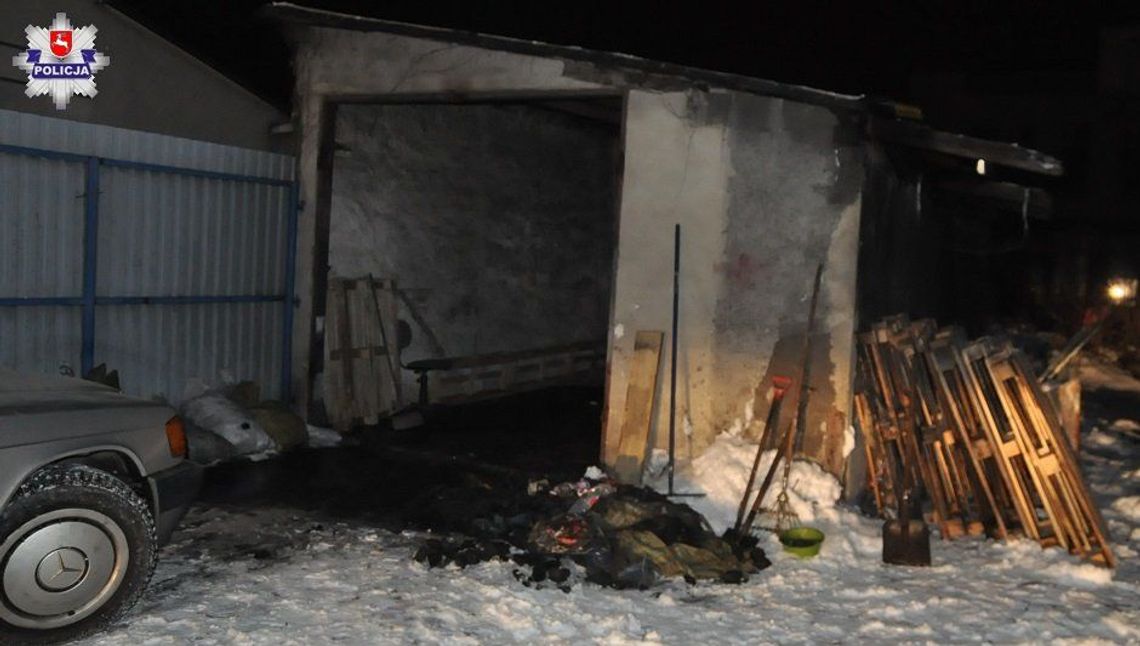 Policjanci ugasili pożar, a potem złapali podpalacza