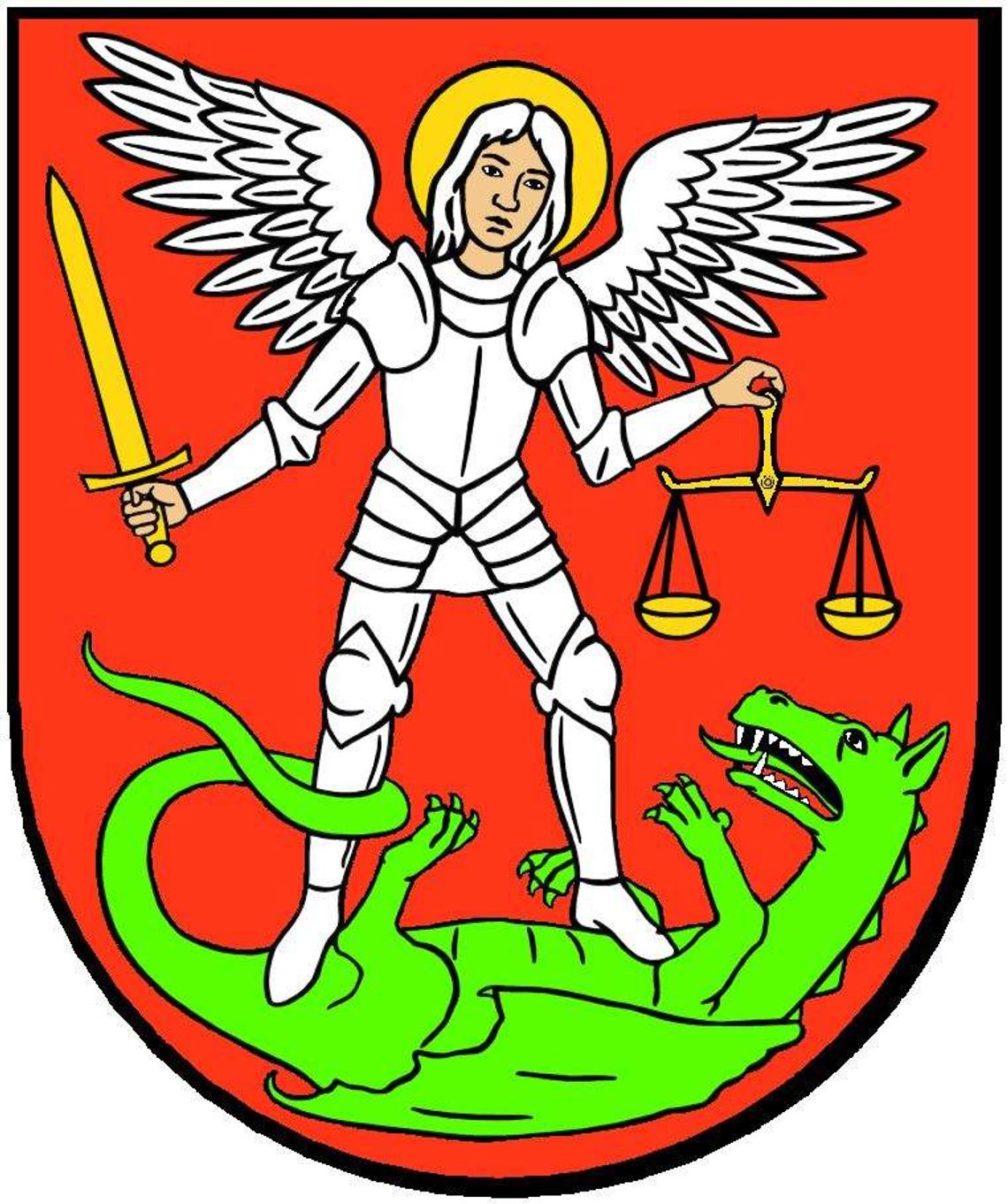 Policjanci z Białej Podlaskiej z herbem miasta i sztandarem