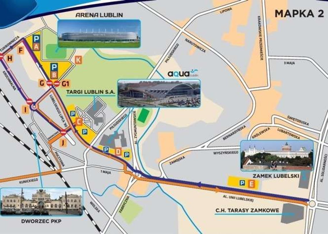 Polska - Węgry U21 w Lublinie. Jak dojechać na mecz (mapa)