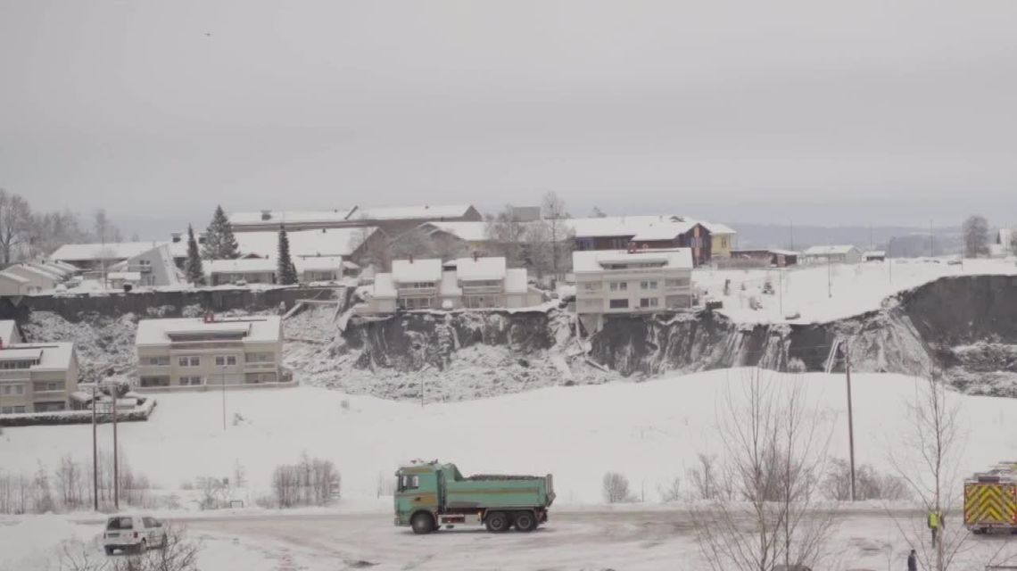 Poszukiwania zaginionych po osuwisku w Norwegii