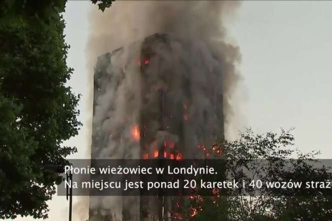 Pożar apartamentowca w Londynie. Co najmniej 30 osób rannych