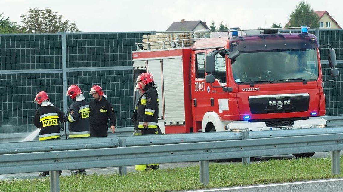 Pożar ciężarówki na obwodnicy Lublina