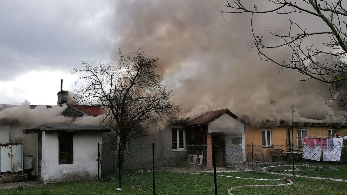 Pożar domu w Zawadówce Pożar domu w Zawadówce